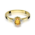 Pierścionek złoty z cytrynem i diamentami BD-W301 - obrazek 4