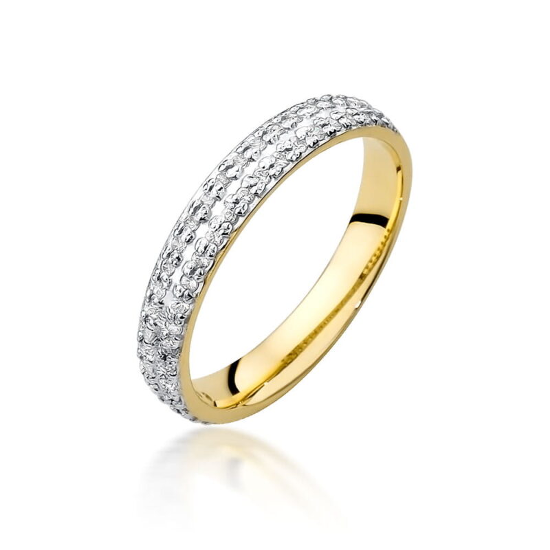 Pierścionek zaręczynowy z diamentem naturalnym - żółte złoto pr. 585, 0,23 ct