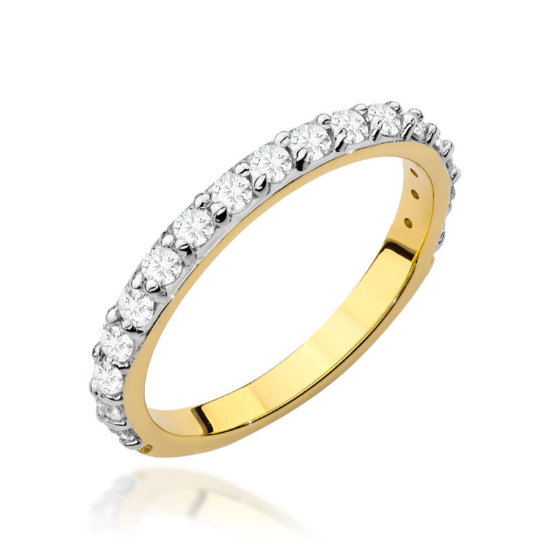 Pierścionek zaręczynowy z diamentem naturalnym - żółte złoto pr. 585, 0,34 ct