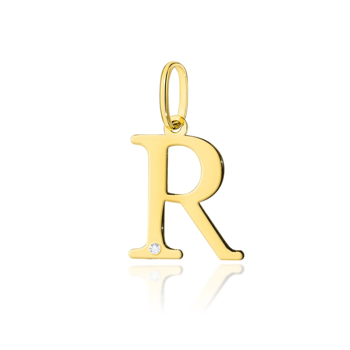 Z0069.Z3.DIW.18_1 Złota literka R z diamentem - obrazek 1