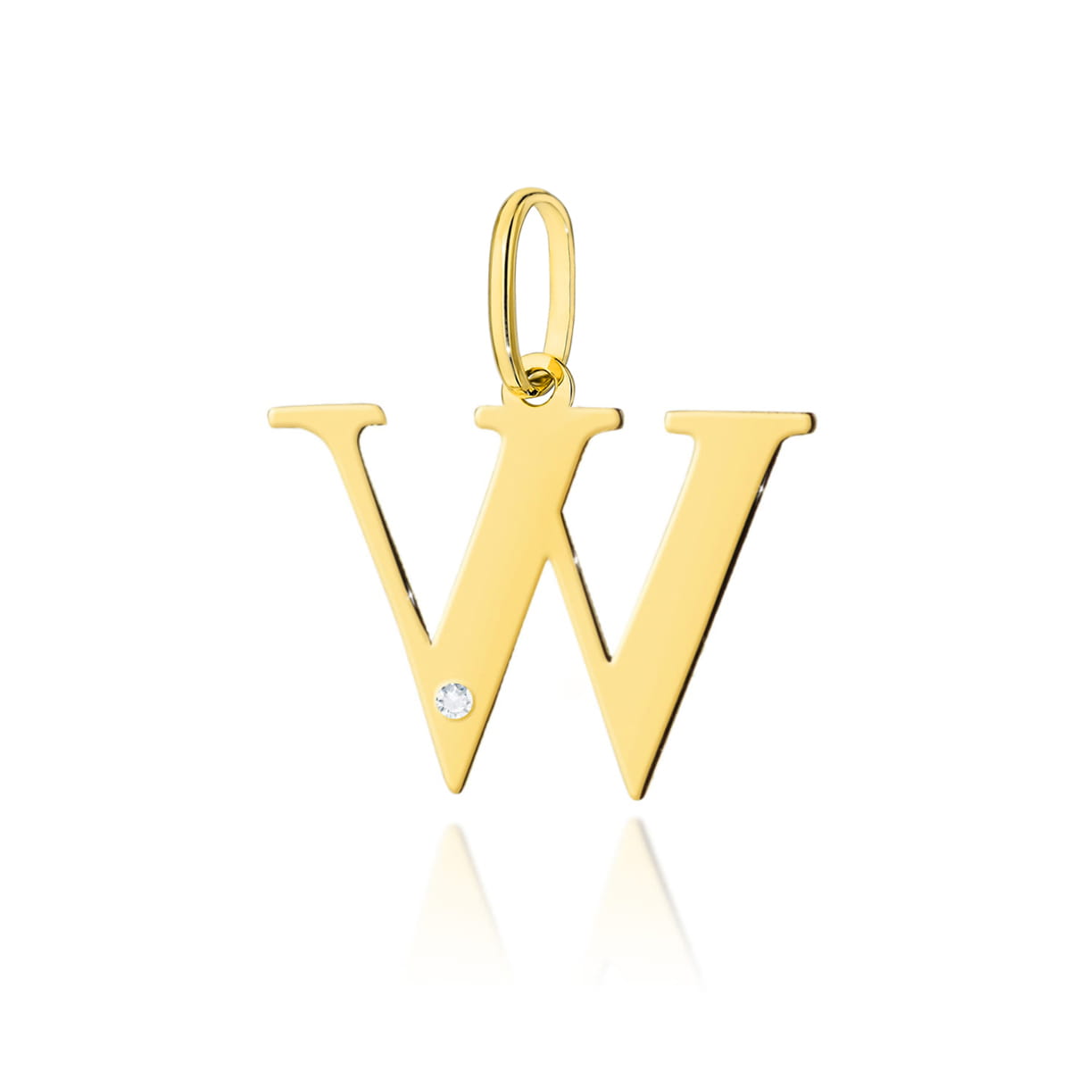 Z0069.Z3.DIW.23_1 Złota literka W z diamentem - obrazek 1