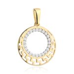 Zawieszka złota ring z cyrkoniami grecki wzór