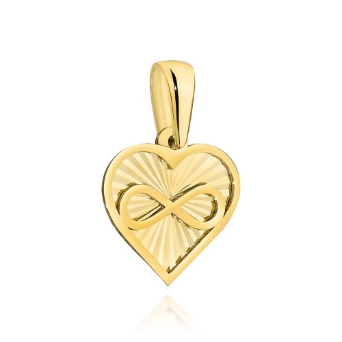 Zawieszka-zlota-diamentowane-serce-ze-znakiem-nieskonczonosci Zawieszka złota diamentowane serce z nieskończonością - obrazek 1