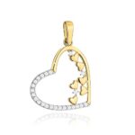 Zawieszka złota serduszko z cyrkoniami