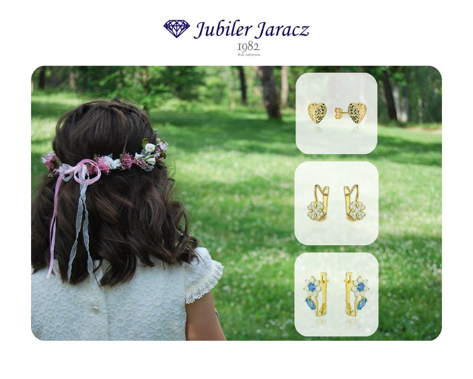 Złote Kolczyki na Komunię Świętą Nowy Sącz