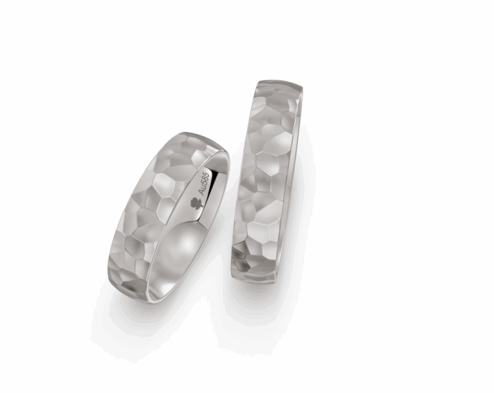 Obrączki złote WD5 półokrągłe młotkowane - obrazek 8