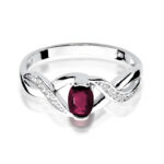 Pierścionek złoty z rubinem i diamentami BD-W28B - obrazek 2