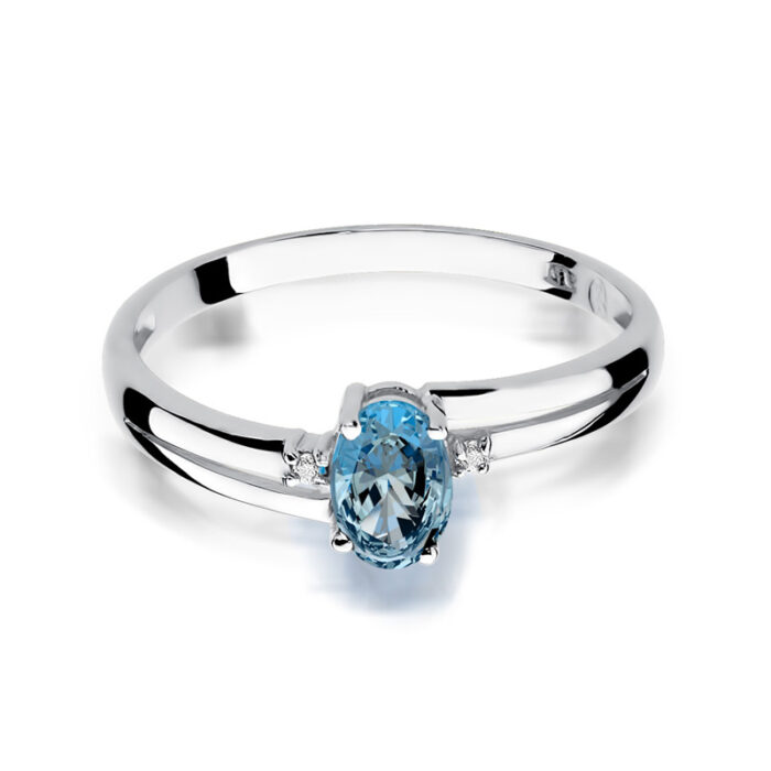 Pierścionek złoty z topazem i diamentami BD-W68B - obrazek 2