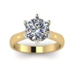 Pierścionek złoty z diamentem laboratoryjnym