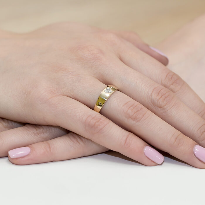 Pierścionek złoty z diamentami serce BD-W64 - obrazek 4