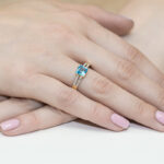 Pierścionek złoty z topazem i diamentami BD-W79 - obrazek 4