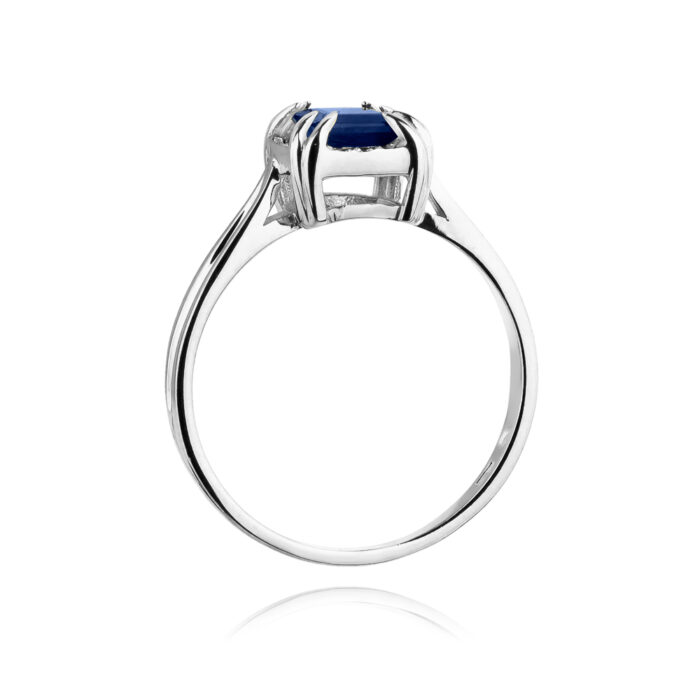 Pierścionek złoty z szafirami i diamentami BD-W358B - obrazek 3