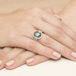Pierścionek złoty z topazem i diamentami BD-W313 - obrazek 4