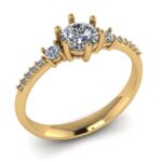 Pierścionek złoty z diamentami laboratoryjnymi