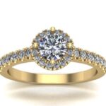 Pierścionek złoty z diamentami laboratoryjnymi