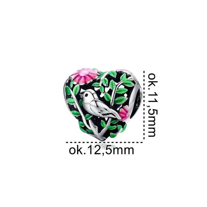 Zawieszka do bransoletki charms drzewko w sercu - obrazek 2