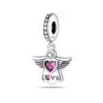 Zawieszka do bransoletki Charms aniołek z serduszkiem love