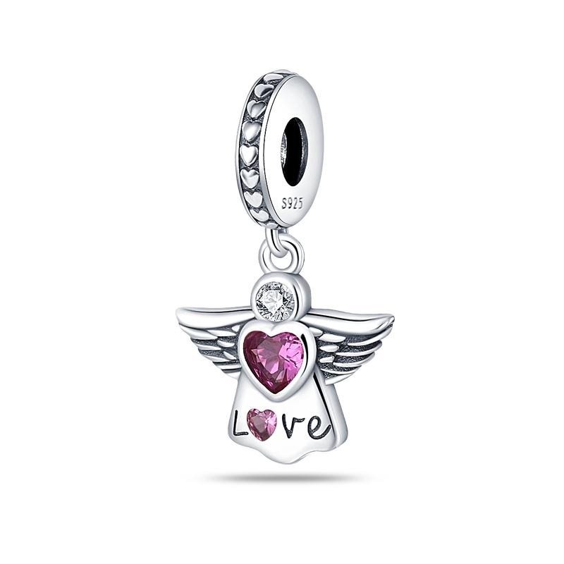 charms-srebrny-ag-925-rodowany-lisc-im0800423ch Zawieszka do bransoletki Charms aniołek z serduszkiem love - obrazek 1