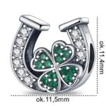 Zawieszka do bransoletki Charms podkowa z koniczynką - obrazek 2