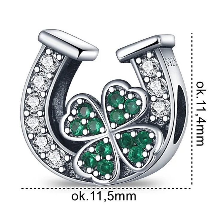 Zawieszka do bransoletki Charms podkowa z koniczynką - obrazek 2