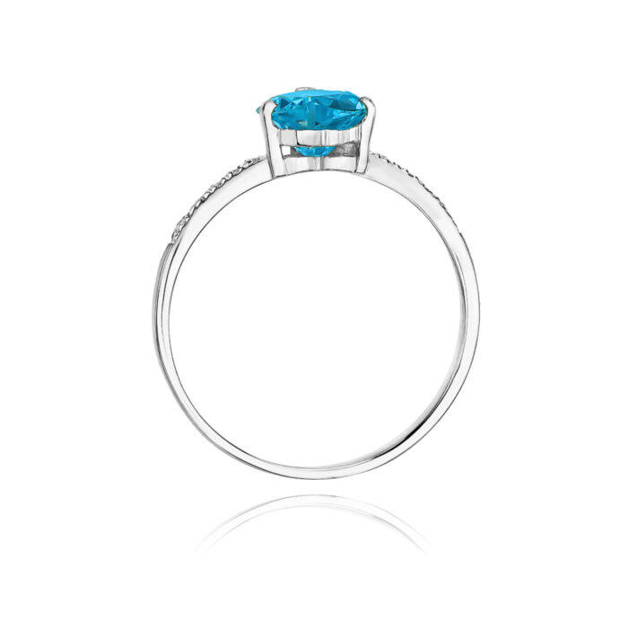 Pierścionek złoty z topazem i diamentami BD-W50B - obrazek 3