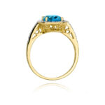 Pierścionek złoty z topazem i diamentami BD-W80 - obrazek 3