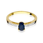 Pierścionek złoty z szafirem  i diamentami BD-W67 - obrazek 2