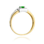 Pierścionek złoty ze szmaragdem i diamentami BD-W271 - obrazek 3