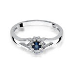 Pierścionek złoty z szafirem i diamentami BD-W185B - obrazek 2