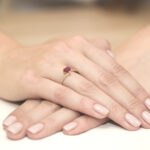 Pierścionek złoty z rubinem i diamentami BD-W50 - obrazek 4