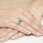 Pierścionek złoto z topazem i diamentami BD-W148 - obrazek 4