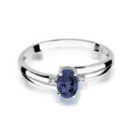 Pierścionek złoty z szafirem i diamentami BD-W68B - obrazek 2