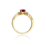 Pierścionek złoty z rubinem i diamentami BD-W02 - obrazek 3