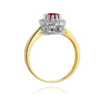 Pierścionek złoty z rubinem i diamentami BD-W284 - obrazek 3