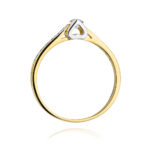 HIT Pierścionek złoty z diamentami serce BD-W435 - obrazek 3