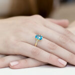 Pierścionek złoty z topazem i diamentami BD-W38 - obrazek 4