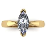 Pierścionek złoty markiza z diamentem laboratoryjnym