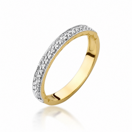 Pierścionek zaręczynowy z diamentem naturalnym - żółte złoto pr. 585, 0,11 ct