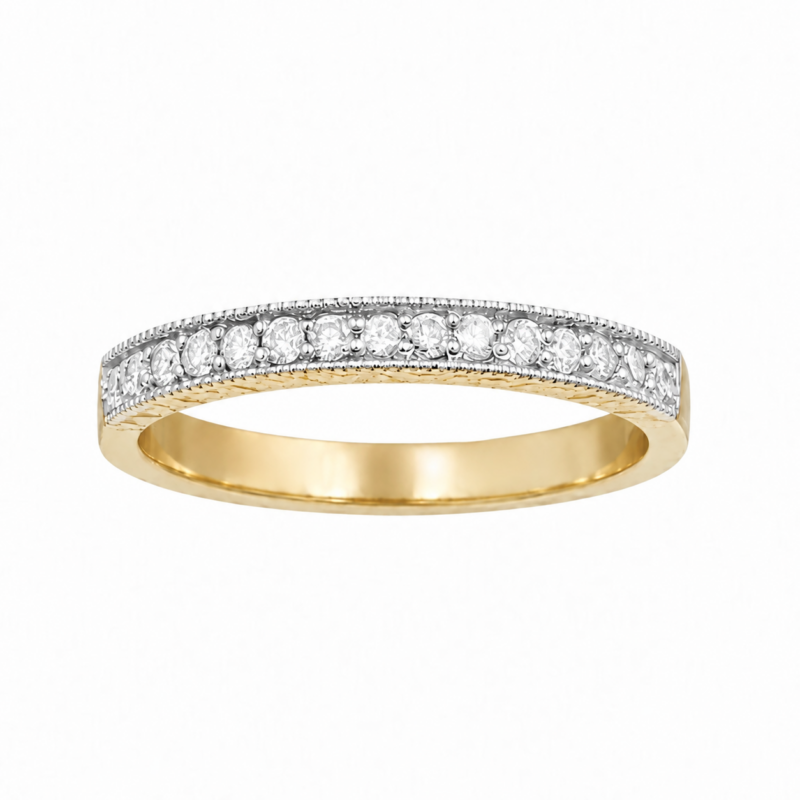 Pierścionek zaręczynowy z diamentem laboratoryjnym - złoto pr. 585, 0,18 ct