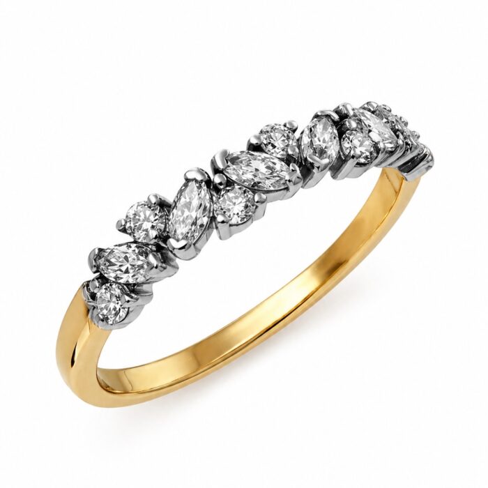 Pierścionek złoty ring z diamentami laboratoryjnymi RR8 - obrazek 2
