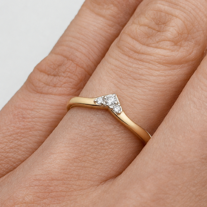 Pierścionek złoty ring z diamentami laboratoryjnymi RR1 - obrazek 4