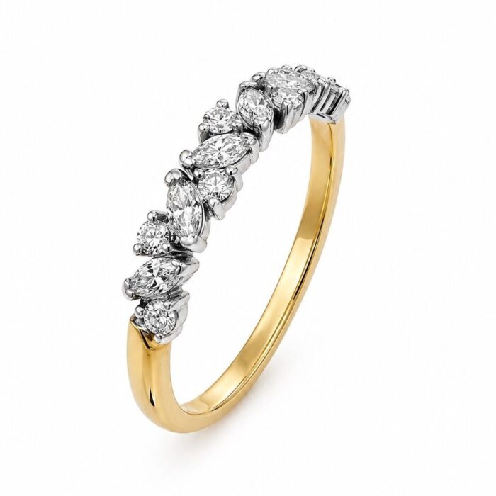 Pierścionek złoty ring z diamentami laboratoryjnymi RR8 - obrazek 2