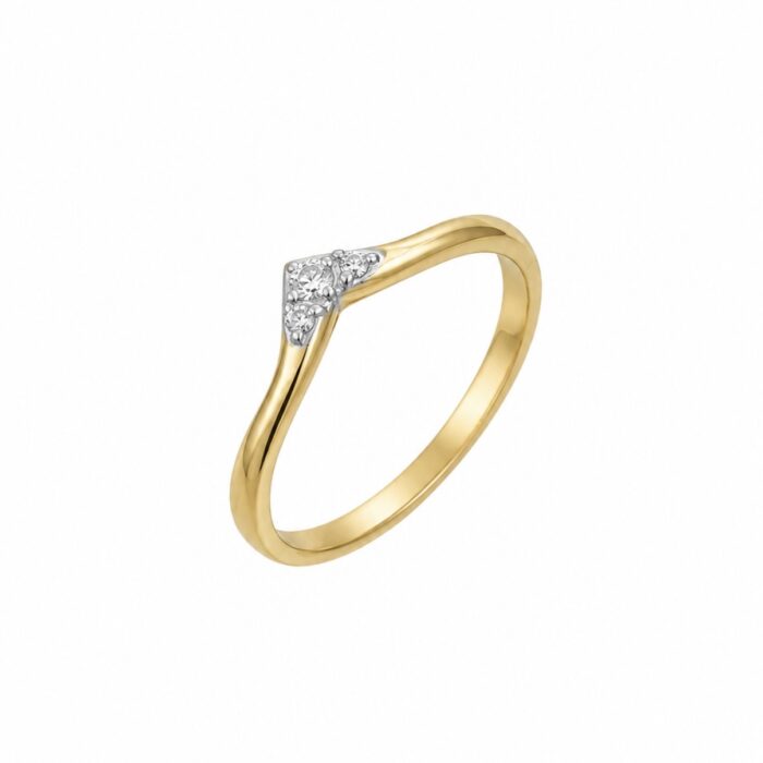 Pierścionek złoty ring z diamentami laboratoryjnymi RR1 - obrazek 2