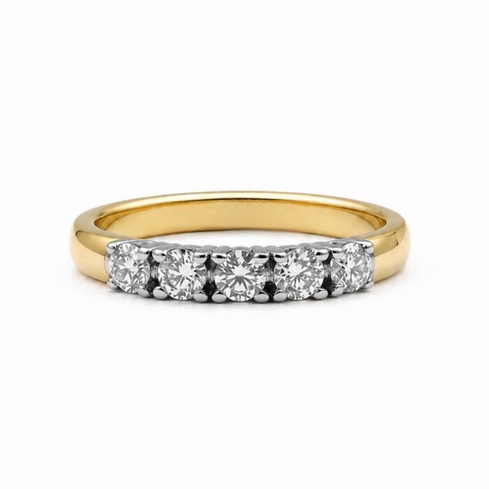Pierścionek złoty ring z diamentami laboratoryjnymi RR7 - obrazek 5