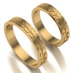 Obrączki złote WD4 z motywem roślinnym