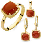 Pierścionek złoty z koralem - obrazek 4