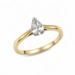 Pierścionek zaręczynowy z diamentem laboratoryjnym - żółte złoto pr. 585, 0,70 ct - zdjęcie 2