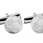 Srebrne spinki do mankietów w kształcie piłki