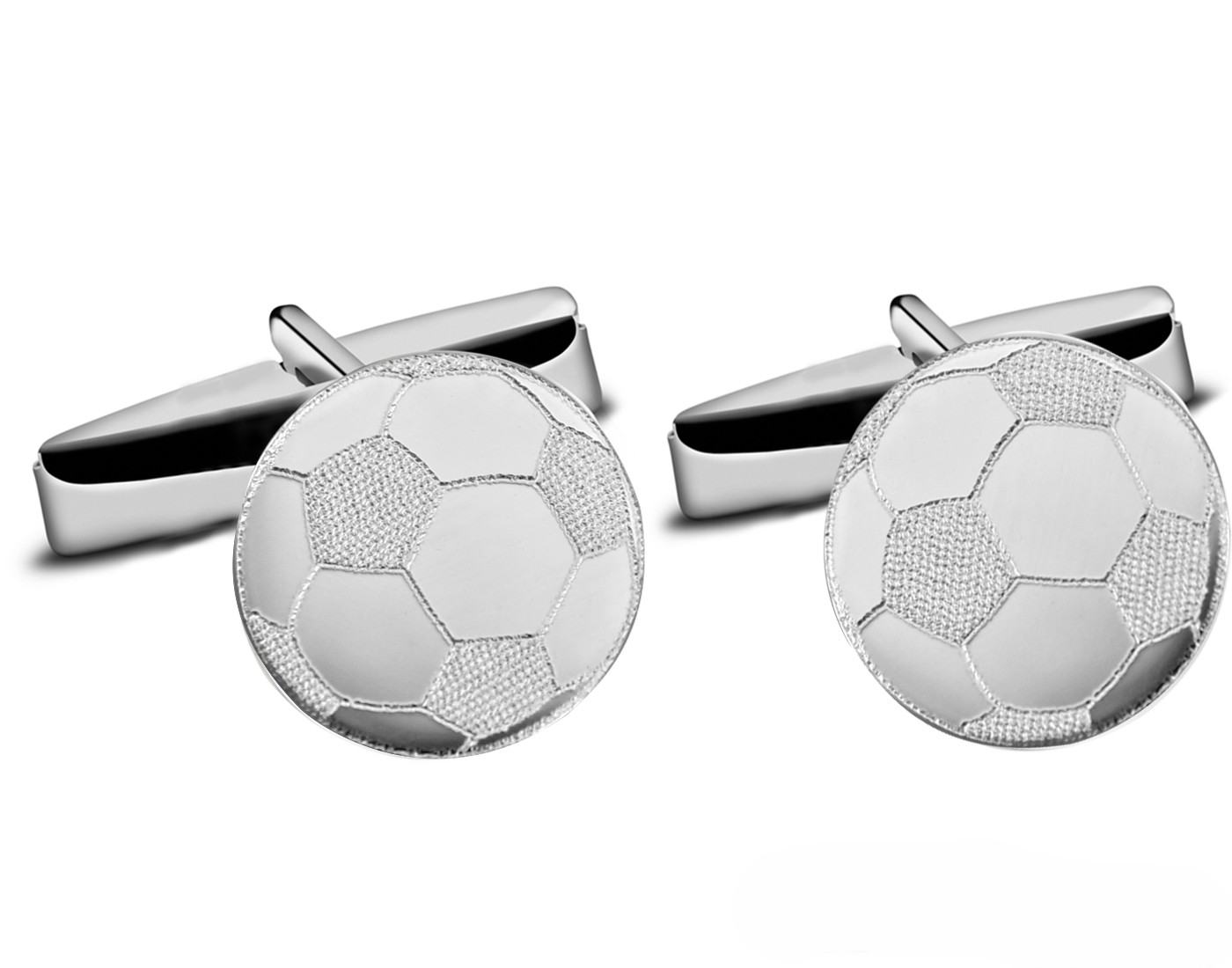 pilki Srebrne spinki do mankietów w kształcie piłki - obrazek 1