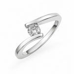 Pierścionek z platyny z diamentem 0,17ct
